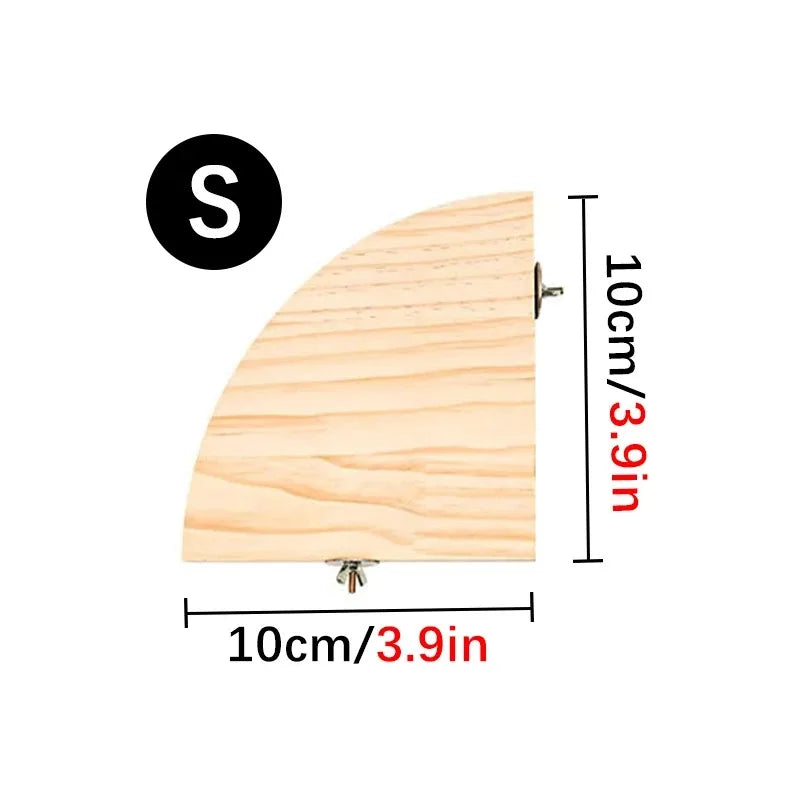 ⭐ Natural Wooden Parrot Perch Platform