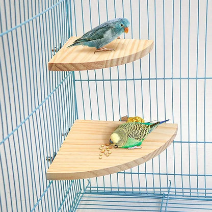 ⭐ Natural Wooden Parrot Perch Platform