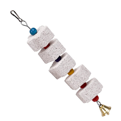 ⭐ Natural Mineral Parrot Chew Toy with Bell